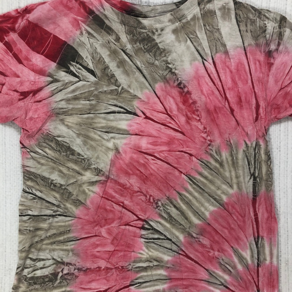 Stuph Clothing Pink Grey Tie Dye T-Shirt Mens Large Ringspun Cotton Short Sleeve